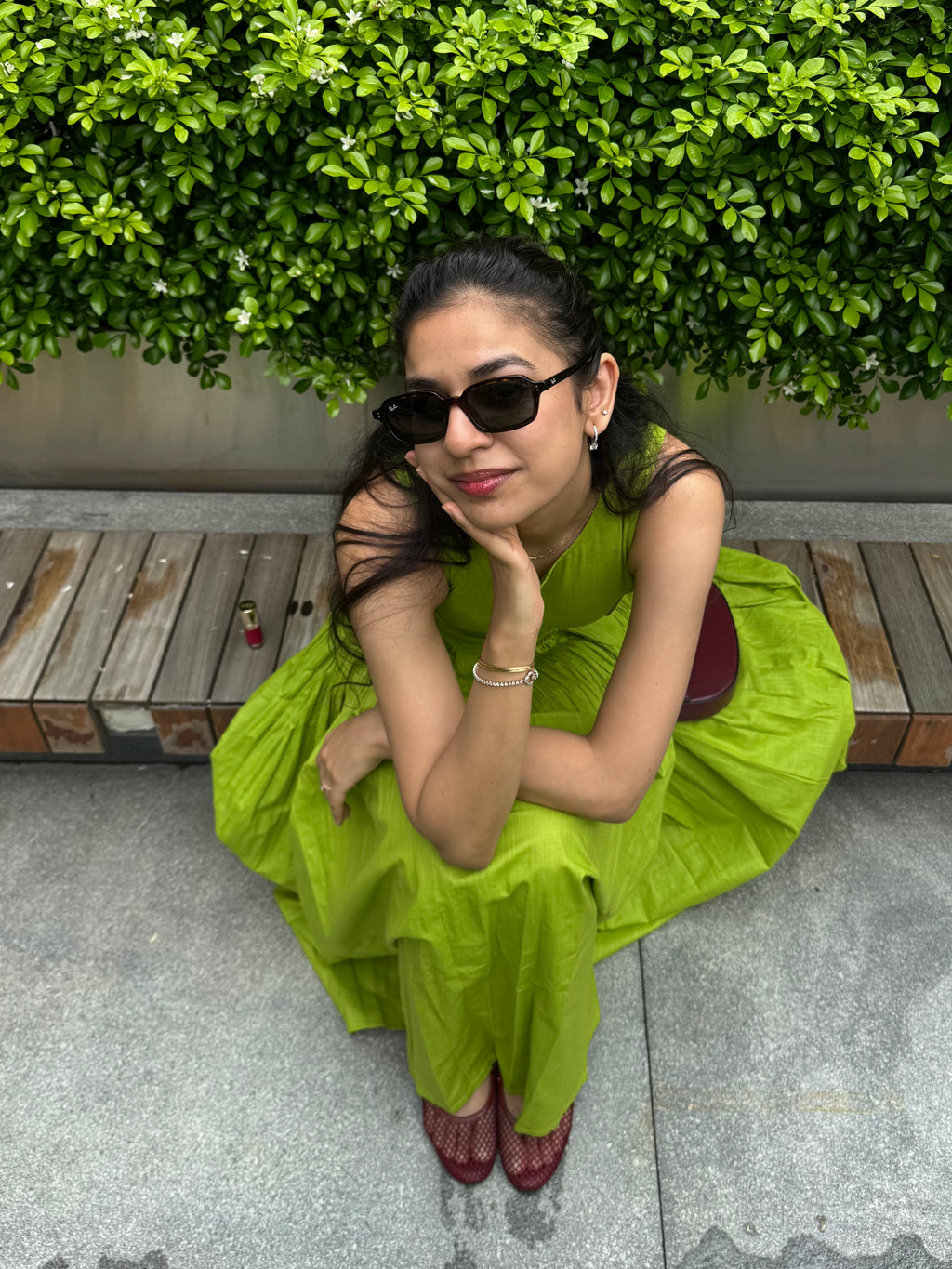 Lime Green Drama Maxi Dress